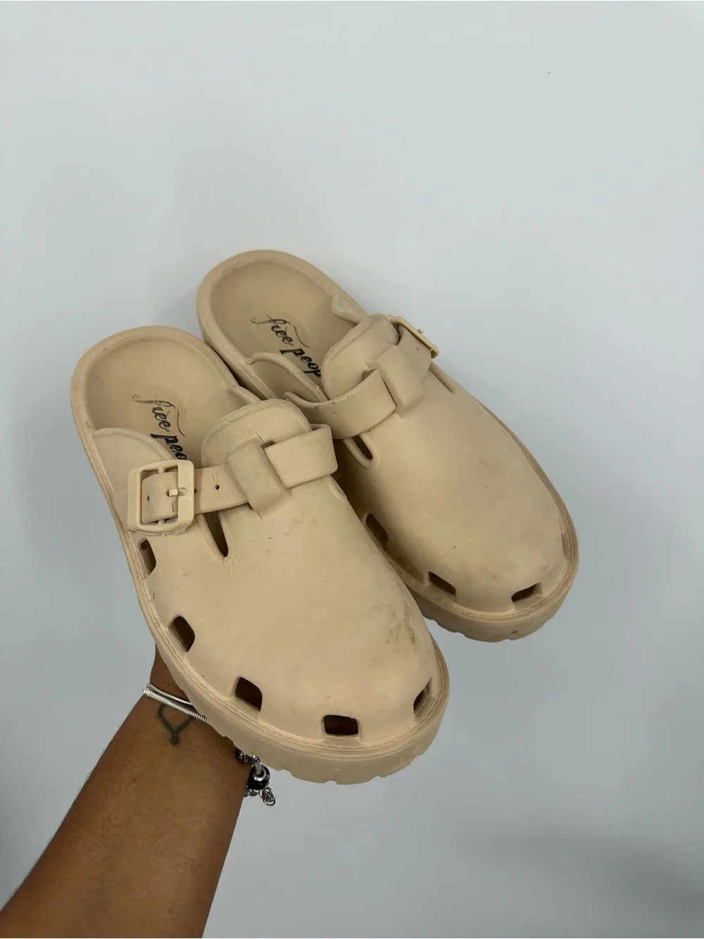 Free People Karlie Buckle Clog Mules Shoes Woman's Size 7 Boho